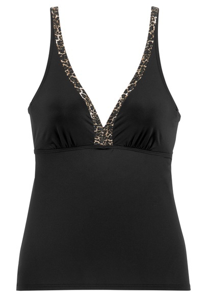 Bikini Oberteil Damen Schwarz Bedruckt B/38