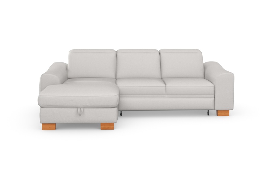 sit&more Ecksofa »Durness«, mit Federkern und hochwertigen Massivholzfüssen, wahlweise mit Kopfteilverstellung, Bettfunktion und Bettkasten oder mit Bettfunktion und Bettkasten