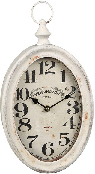 Ambiente Haus Wanduhr »Antikweiss Wanduhr aus metall 28cm«