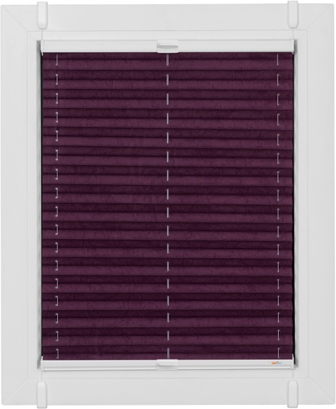 sunlines Plissee »One Size Style Crush«, blickdicht, ohne Bohren, verspannt, Zubehörfarbe weiss, zum Klemmen