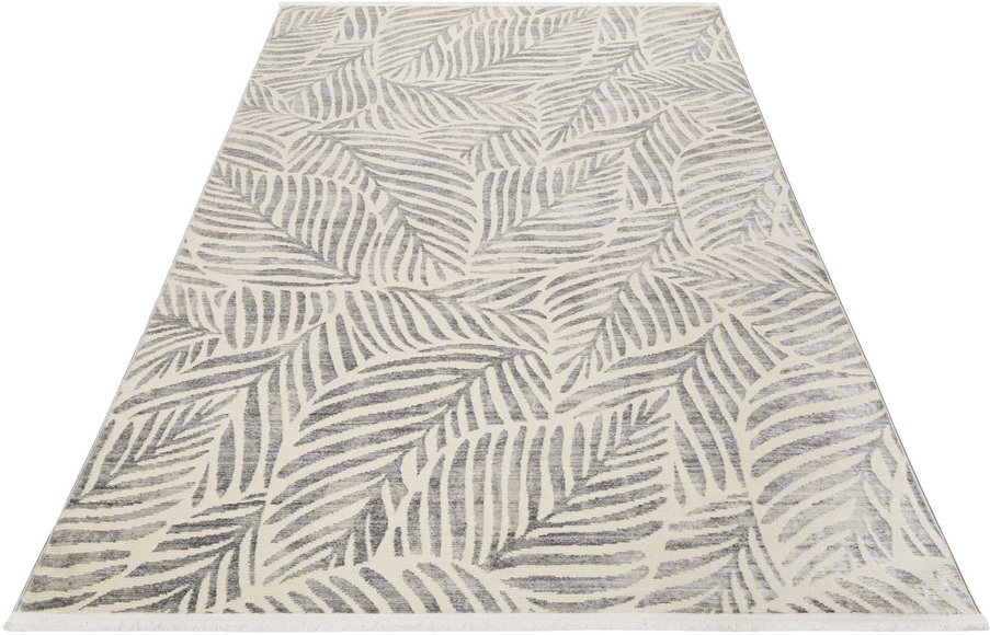 Esprit Teppich »Victoria ESP-21078«, rechteckig, 7 mm Höhe, Moderner Design Kurzflorteppich mit Fransen, Wohnzimmer