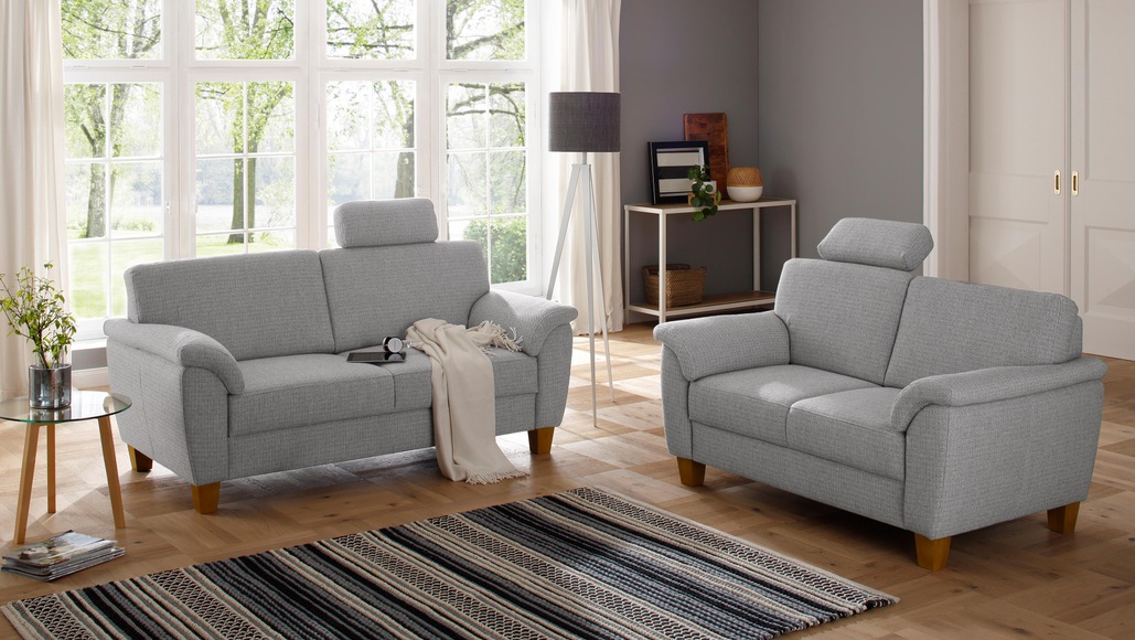 Home affaire 2-Sitzer »Alta«, mit Federkern und Kontrastnaht, Füsse Buche eichefarben
