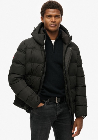 Superdry Steppjacke »HOODED MICROFIBRE SPORT PUFFER«, mit Kapuze
