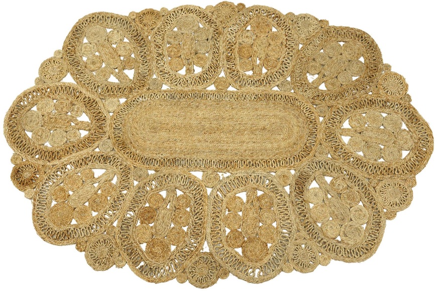 carpetfine Sisalteppich »Juteteppich Liam«, rechteckig, natürliches Pflanzenmaterial von Hand gewebt, Boho Style