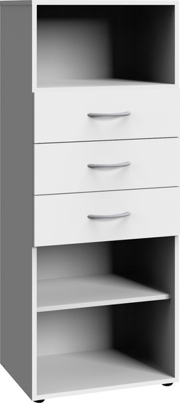 Regal Tür(en) 3 Schublade(n) MODUL Weiss