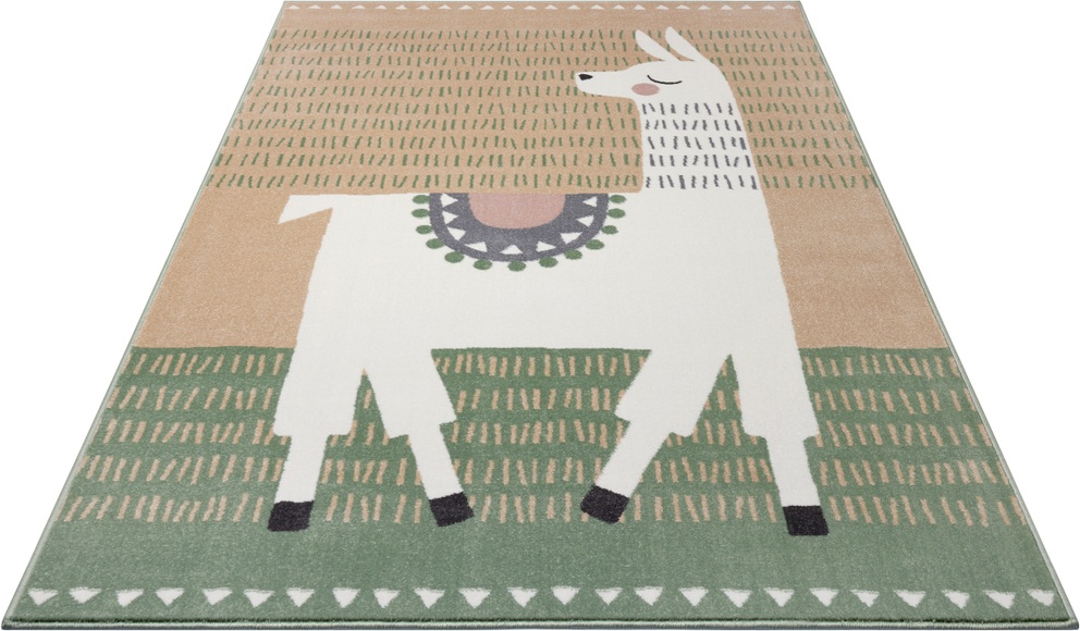 HANSE Home Teppich »Alpaca Dolly«, rechteckig, 9 mm Höhe, Weicher Flor, Farbenfrohes Design, Kinderzimmer, Spielunterlage, Tiere, strapazierfähig, pflegeleicht
