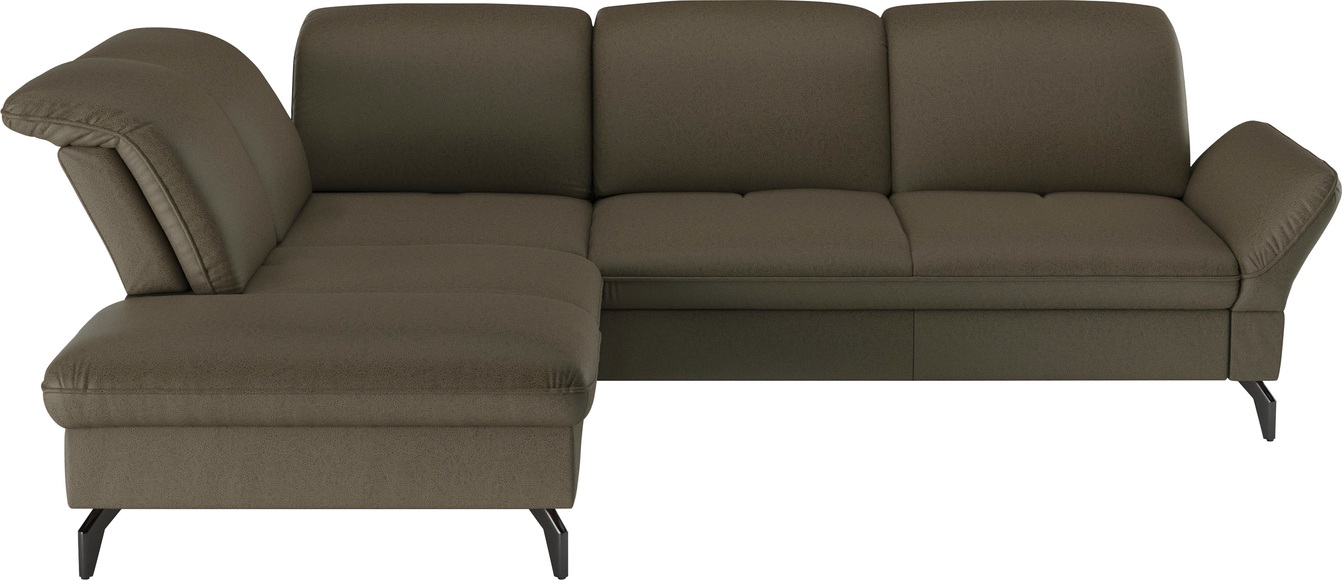 sit&more Ecksofa »Leandro L-Form«, Wahlweise mit Bett-, Kopfteil - und Armlehnfunktion, sowie Stauraum