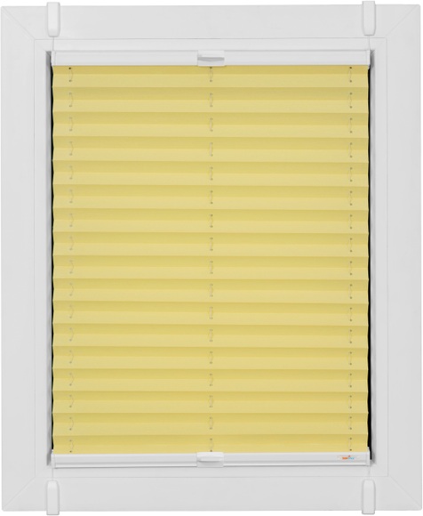 sunlines Plissee »One Size Style Crepe«, blickdicht, ohne Bohren, verspannt, Zubehörfarbe weiss, zum Klemmen