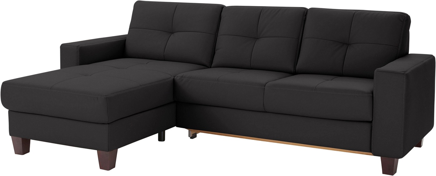 Places of Style Ecksofa »Casoria«, Recamiere wahlweise mit elektrischer Relaxfunktion, 2-Sitzer-Element optional mit Vorziehsitz und Bettkasten, Bezug mit Kreuznaht, inkl. Federkern-Polsterung