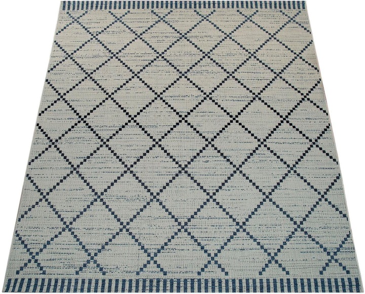 Paco Home Teppich »Kortrijk 742«, rechteckig, 5 mm Höhe, Flachgewebe, Rauten Design, In- und Outdoor geeignet, Wohnzimmer