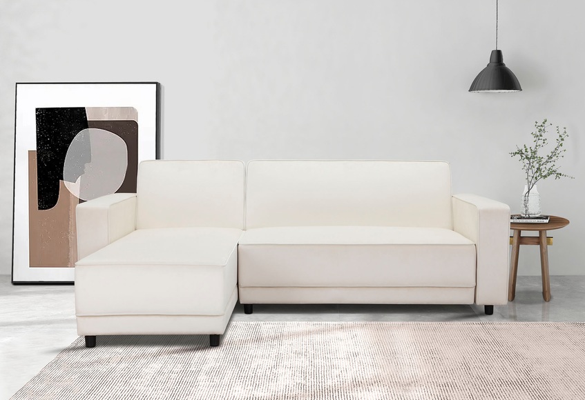Dorel Home Ecksofa »Allie Schlafsofa 230 cm mit Relaxfunktion in der Rückenlehne«, Schlaffunktion (108/194,5cm), trendiger Cord o. pflegeleichter Velours
