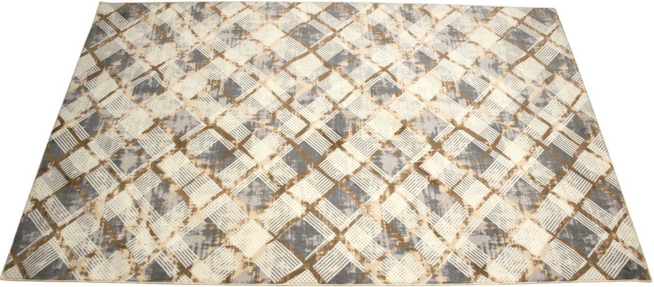 RESITAL The Voice of Carpet Teppich »Jelux Karo«, rechteckig, 7 mm Höhe, gewebt, waschbar, ideal im Wohnzimmer & Schlafzimmer