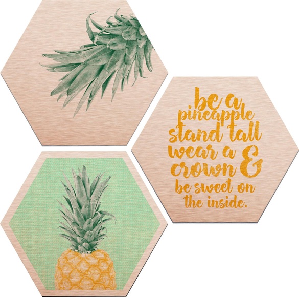 Alu-Dibond-Druck »Ananas« (Set)