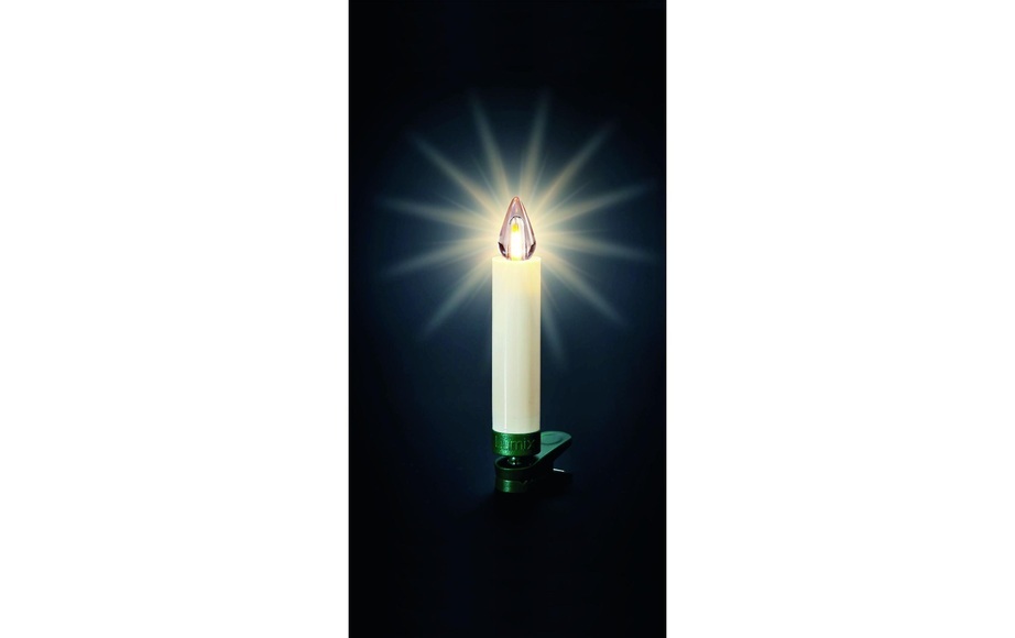 Krinner 77132 Funk-Weihnachtsbaum-Beleuchtung Innen/Außen batteriebetrieben Anzahl Leuchtmittel 6 LED Warm-Weiß dimmbar,