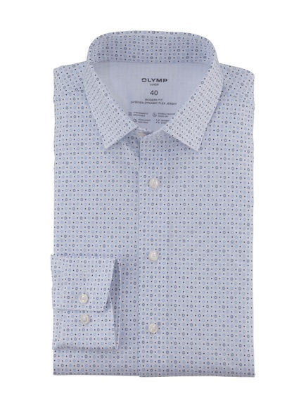 OLYMP Businesshemd »24/7 - Luxor modern fit - Jersey« mit Blüten-Minimal-Dessin