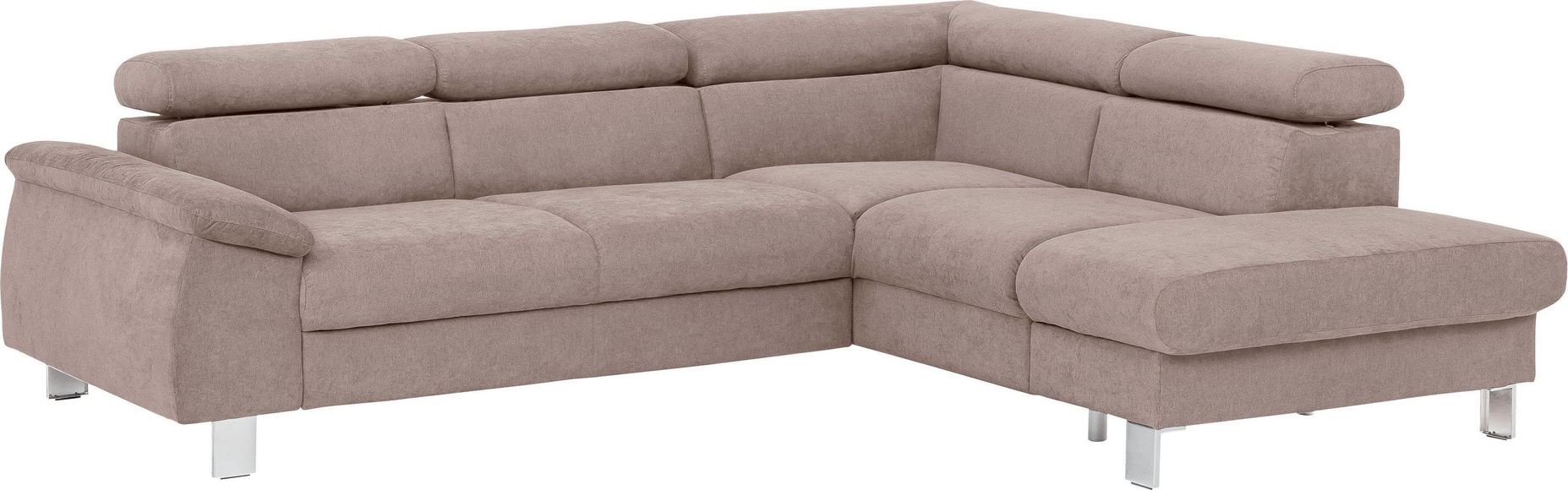 COTTA Ecksofa »Komaris«, inklusive Kopf- bzw. Rückenverstellung, wahlweise Bettfunktion, Bettkasten und RGB-LED-Beleuchtung