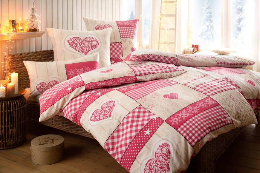 Home affaire Bettwäsche »Janina«, (2 tlg.), Bettwäsche für Winter und Sommer, Bettwäsche mit Patchwork-Design