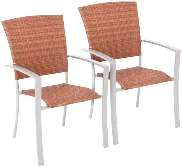 MERXX Set: Gartenstuhl »Savonna«, (2er Set), Polyrattan, stapelbar