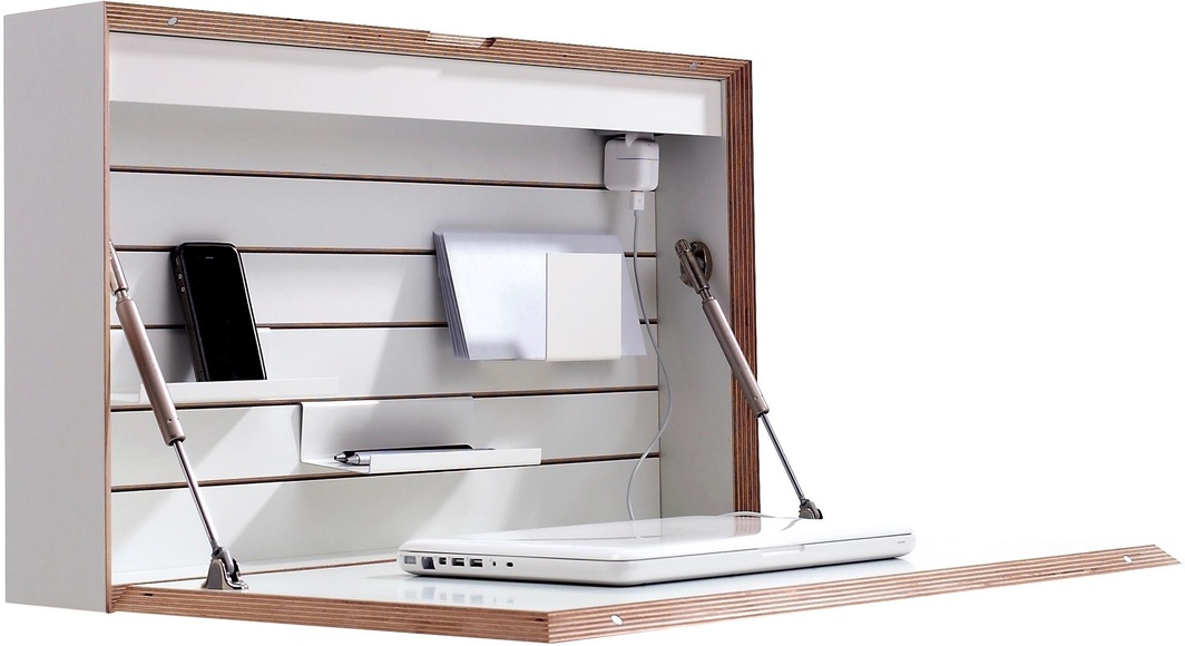 Müller SMALL LIVING Wandsekretär »FLATBOX«, hängend, wahlweise LED Beleuchtung mit Touch-Funktion oder An/Aus-Schalter inklusive integrierter Steckdose, Design by Michael Hilgers