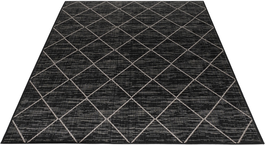 Home affaire Teppich »Dubai«, rechteckig, 3 mm Höhe, Flachgewebe, Rauten Design, Wohnzimmer