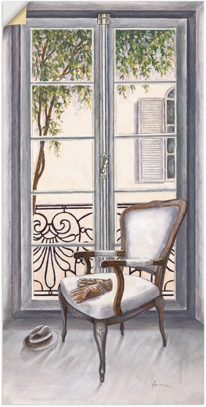 Artland Wandbild »Sessel vor einem Fenster«, Innenarchitektur, (1 St.), in vielen Grössen & Produktarten - Alubild / Outdoorbild für den Aussenbereich, Leinwandbild, Poster, Wandaufkleber / Wandtattoo auch für Badezimmer geeignet