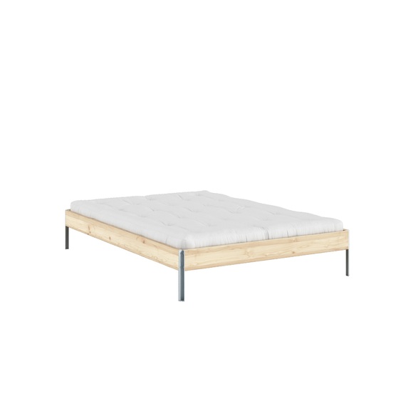 Karup Design Bettgestell »CORE BED Bodenbett, Holzrahmen, Futonbett, Jugendbett, Holzbett«, Massivholzbett mit Lattenrost, Kiefer massiv, Doppelbett ohne Kopfteil