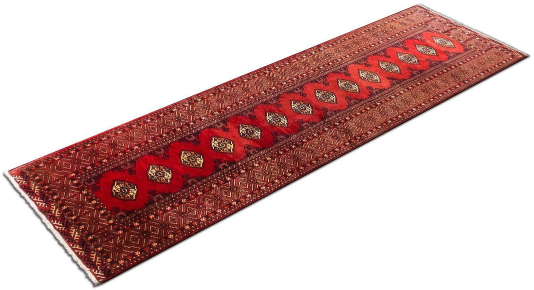 morgenland Wollteppich »Turkaman Teppich handgeknüpft rot«, rechteckig, 7 mm Höhe