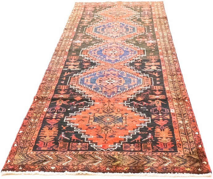 morgenland Wollteppich »Hamadan Teppich handgeknüpft blau«, rechteckig, 8 mm Höhe, handgeknüpft