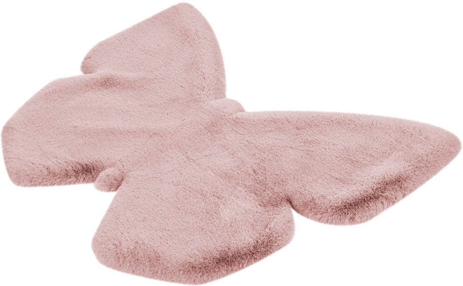 calo-deluxe Kinderteppich »Kids-1000«, Motivform, 36 mm Höhe, Kunstfell, Motiv Schmetterling