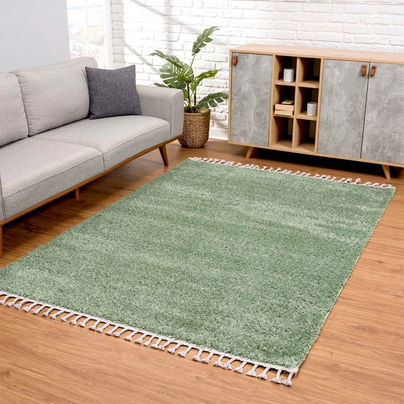 Carpet City Hochflor-Teppich »Pulpy 100«, rechteckig, 30 mm Höhe, mit Fransen, Wohnzimmer