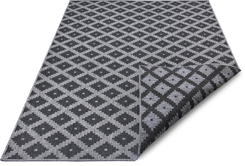 NORTHRUGS Teppich »Nizza«, rechteckig, 5 mm Höhe, In-und Outdoor geeignet, Wohnzimmer, Balkon, Terrasse, Garten, Robust, Pflegeleicht, Flachgewebe, Wendbar