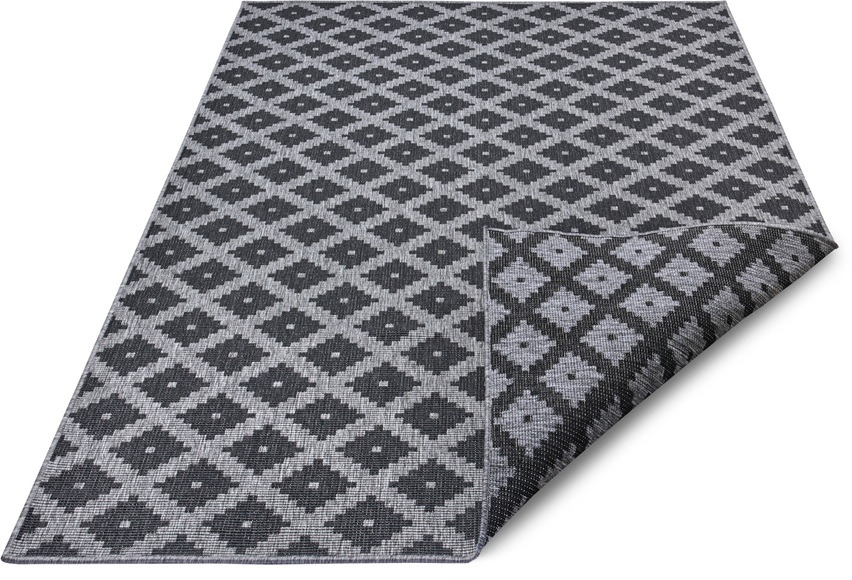 NORTHRUGS Teppich »Nizza«, rechteckig, 5 mm Höhe, In-und Outdoor geeignet, Wohnzimmer, Balkon, Terrasse, Garten, Robust, Pflegeleicht, Flachgewebe, Wendbar