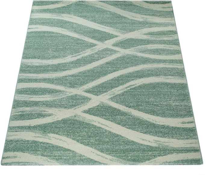 Paco Home Teppich »Hugo 812«, rechteckig, 16 mm Höhe, Kurzflor, modernes Design, geschwungenen Linien, Wohnzimmer