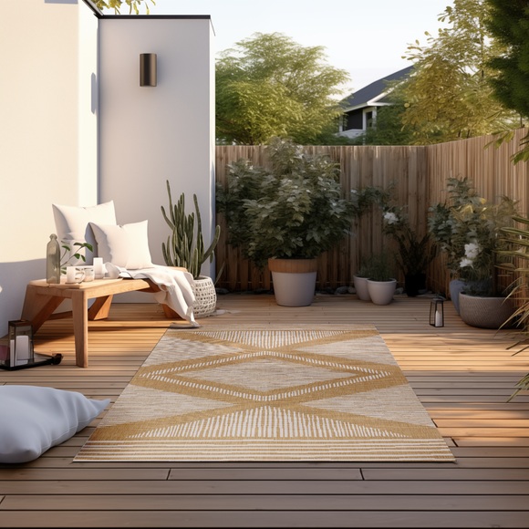 ELLE DECORATION Teppich »Rhombus, In- und Outdoor«, rechteckig, Flachgewebe, In-& Outdoor, Modern, Wendeteppich, Balkon, Wohnzimmer