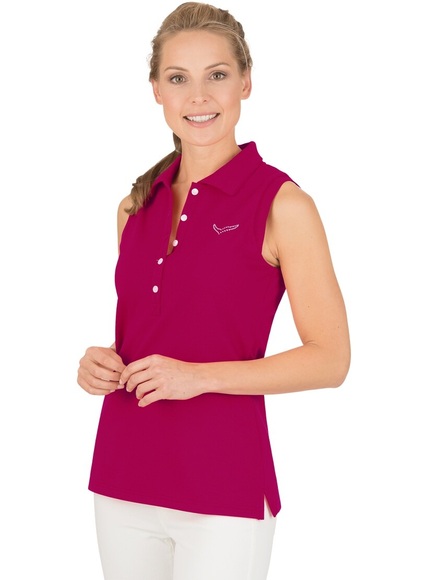 Trigema Shirttop »TRIGEMA Ärmelloses Poloshirt mit Kristallsteinen«