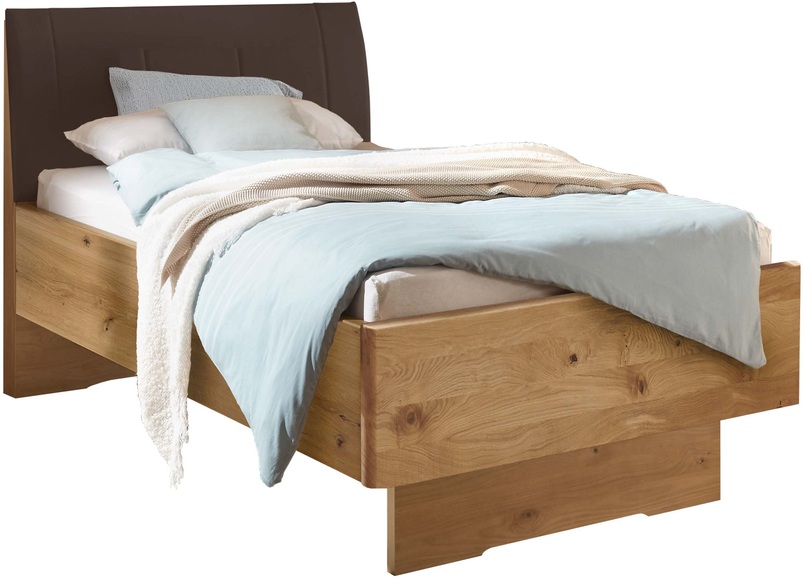 WIEMANN Holzbett »Cardiff, Bettgestell, Bettrahmen, teilmassiv, mit Polsterkopfteil« Belastbarkeit 110/220 Kg, 4-fache höhenverstellbar, MADE IN GERMANY, Fussteil aus Massivholz, verschiedene Grössen