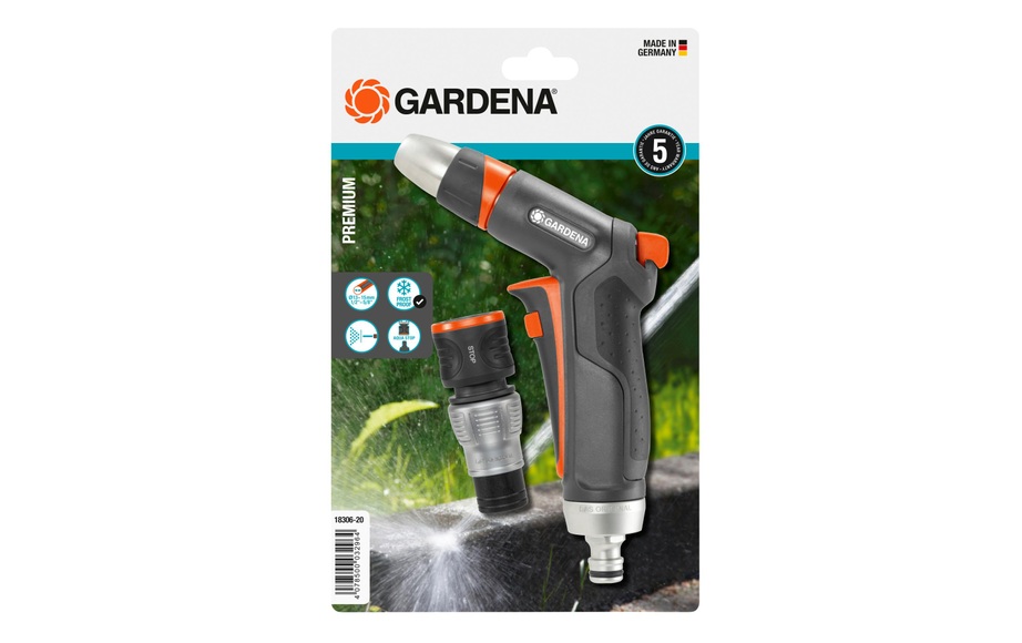 Gardena 18306-20 Premium - Reinigungsspritzen-Set (Schwarz/Orange)