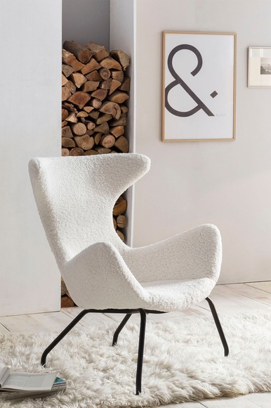 Relaxsessel Teddyfell weiss