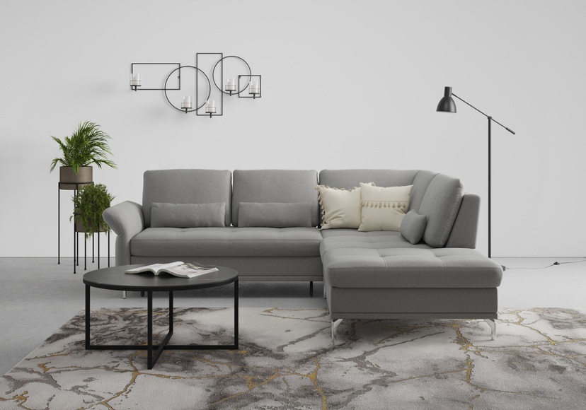 INOSIGN Ecksofa »Palm Beach«, Federkern, mit Sitztiefenverstellung, wahlweise mit Bettfunktion, Bettkasten und Armteilverstellung