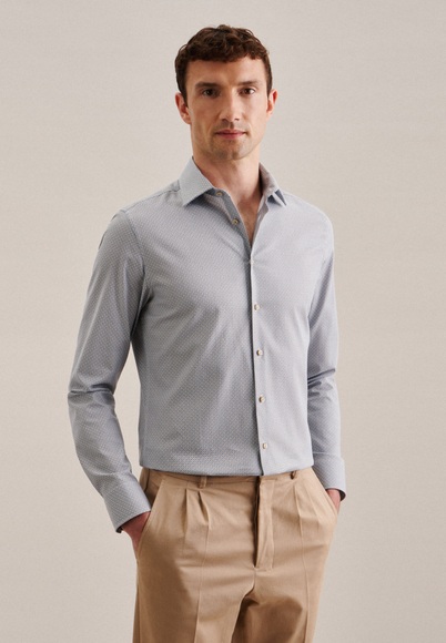 Business Hemd X-slim Fit Langarm Druck Herren Braun 40