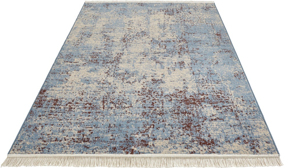 NOURISTAN Designteppich »Robina«, rechteckig, 1 mm Höhe, Faltbarer Deko-Teppich, Orient Optik, Vintage Design, Fransen, Wohnzimmer, Schlafzimmer, Robust, Pflegeleicht
