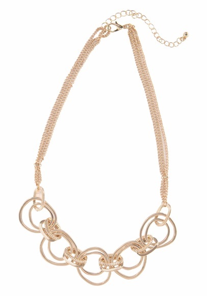 J.Jayz Collier »goldfarben mit eingehängter Ringzierde, mehrreihig«