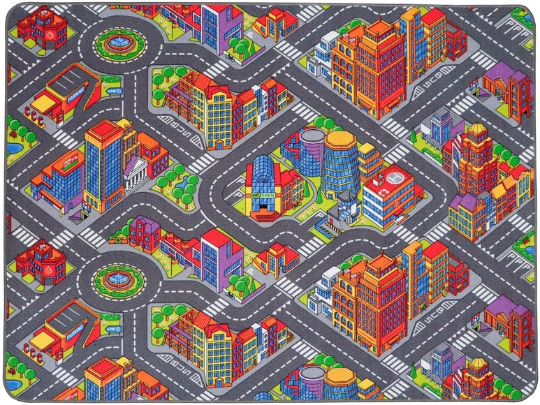 Primaflor-Ideen in Textil Kinderteppich »BIG CITY«, rechteckig, 5 mm Höhe, Strassen-Spiel-Teppich, Strassenbreite ca. 9 cm, Kinderzimmer