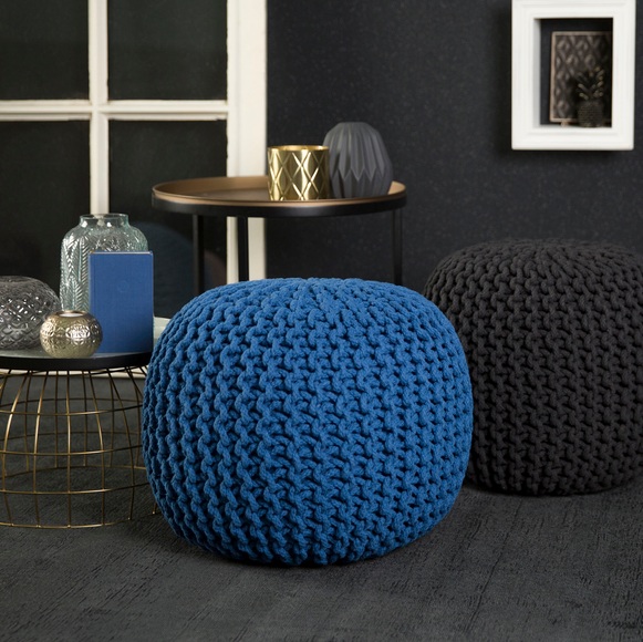Obsession Sitzkissen »My Cool Pouf«, (1 St.), Sitzhocker, rund, Strickoptik, ideal im Wohnzimmer & Schlafzimmer