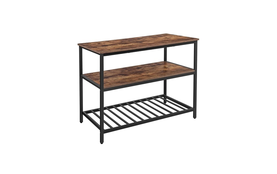 Vasagle - Aufbewahrungsmöbel 130.7 x 65.5 x 11.7 cm - Braun und Schwarz