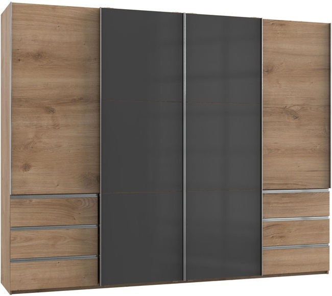 Fresh To Go Schwebetürenschrank »Level«, mit Glastüren und Synchronöffnung