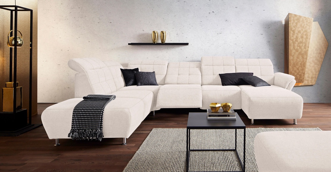 Places of Style Wohnlandschaft »Manhattan«, 2 Sitze mit elektrischer Relaxfunktion, verstellbare Armlehnen