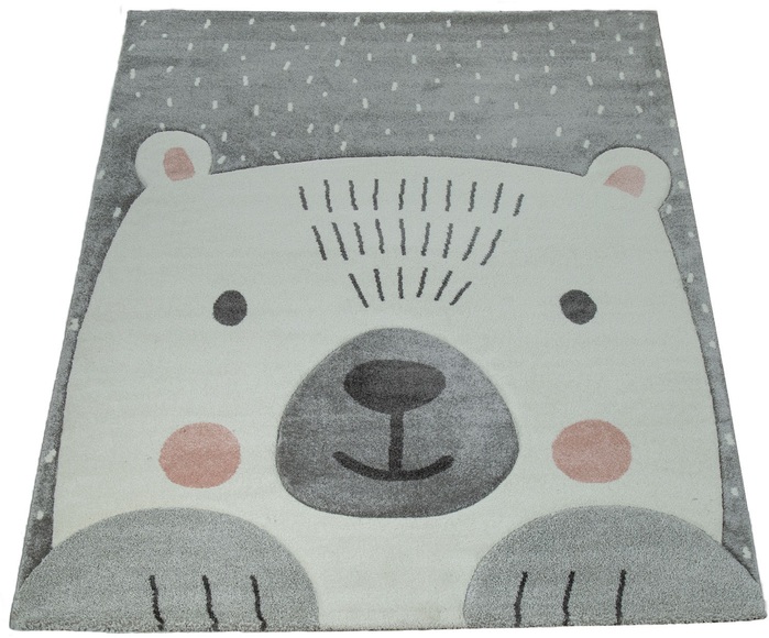 Paco Home Kinderteppich »Cosmo 346«, rechteckig, 12 mm Höhe, 3D-Design, niedliches Bär Motiv, Pastell-Farben, Kinderzimmer