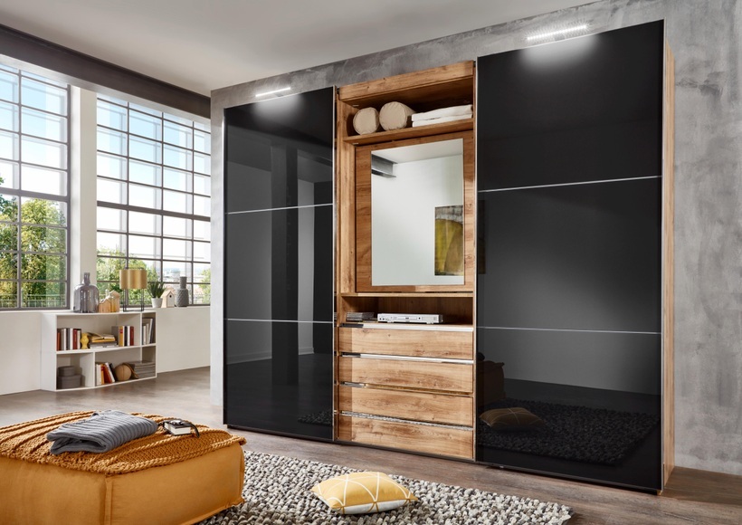 home24 Schwebetuerenschrank Magic Glas I