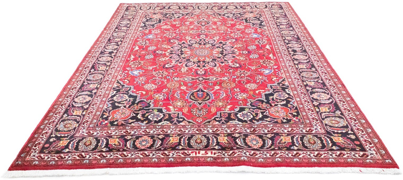 morgenland Wollteppich »Maschad Teppich handgeknüpft rot«, rechteckig, 10 mm Höhe